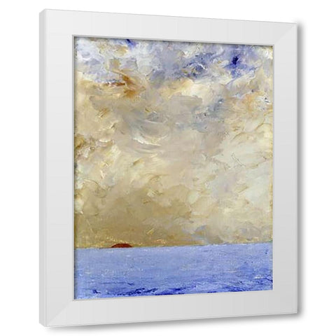 Sunset White Modern Wood Framed Art Print by Strindberg, August