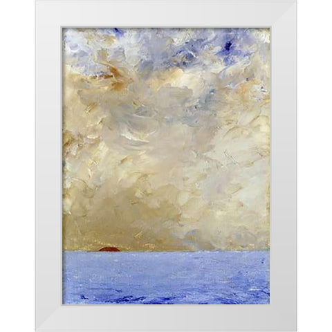 Sunset White Modern Wood Framed Art Print by Strindberg, August