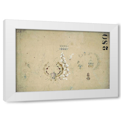 Original Design Sketch - Coffee Service White Modern Wood Framed Art Print by Tiffany Studios