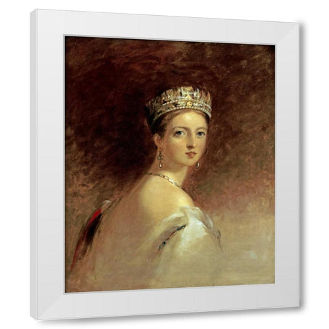 Queen Victoria White Modern Wood Framed Art Print by Sully, Thomas