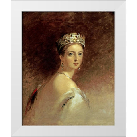 Queen Victoria White Modern Wood Framed Art Print by Sully, Thomas