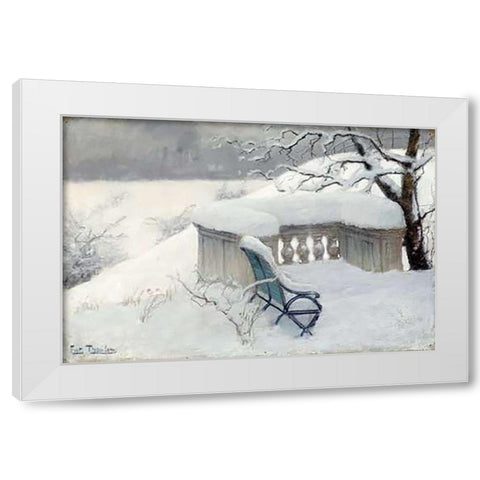 Elbpark, Hamburg White Modern Wood Framed Art Print by Thaulow, Fritz