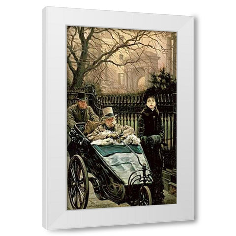 The Convalescent White Modern Wood Framed Art Print by Tissot, James Jacques