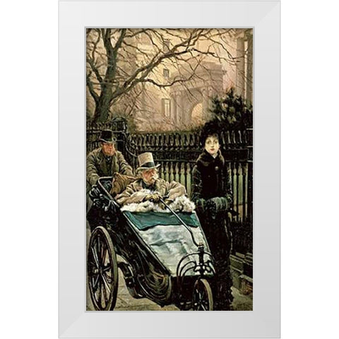 The Convalescent White Modern Wood Framed Art Print by Tissot, James Jacques