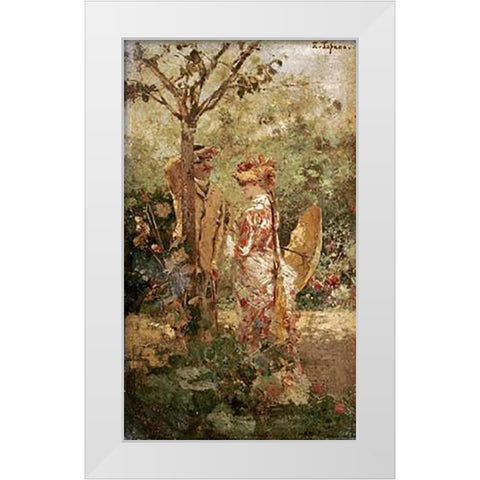 Lappuntamento White Modern Wood Framed Art Print by Tofano, Edouardo