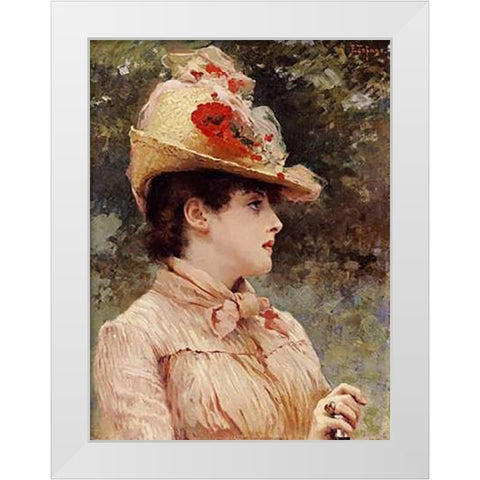 A Young Beauty White Modern Wood Framed Art Print by Tofano, Eduardo
