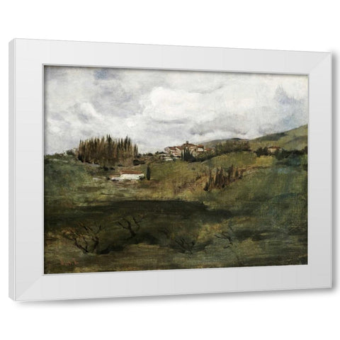 Tuscan Landscape White Modern Wood Framed Art Print by Twachtman, John Henry