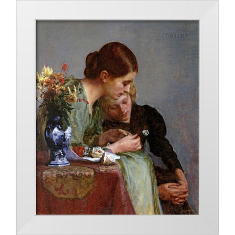 The Flowers White Modern Wood Framed Art Print by Ulrich, Charles Frederick