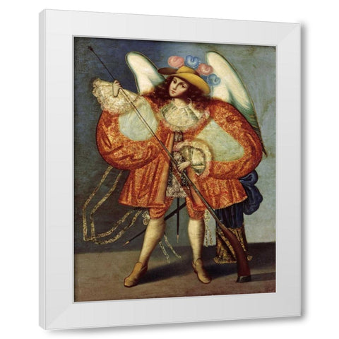 Arcangel Con Arcabuz White Modern Wood Framed Art Print by Unknown