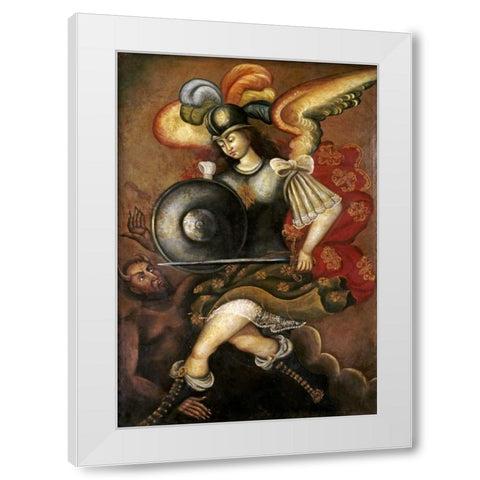 El Arcangel San Miguel White Modern Wood Framed Art Print by Unknown
