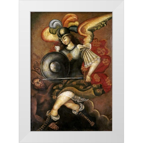 El Arcangel San Miguel White Modern Wood Framed Art Print by Unknown