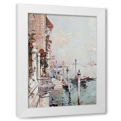 The Grand Canal, Venice White Modern Wood Framed Art Print by Unterberger, Franz Richard