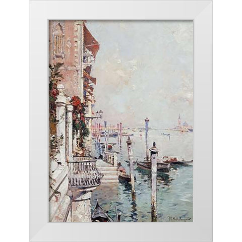 The Grand Canal, Venice White Modern Wood Framed Art Print by Unterberger, Franz Richard