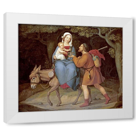 The Flight Into Egypt White Modern Wood Framed Art Print by Von Hess, Heinrich Maria
