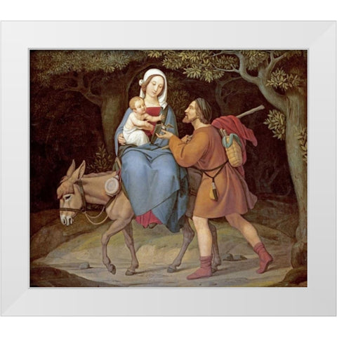 The Flight Into Egypt White Modern Wood Framed Art Print by Von Hess, Heinrich Maria