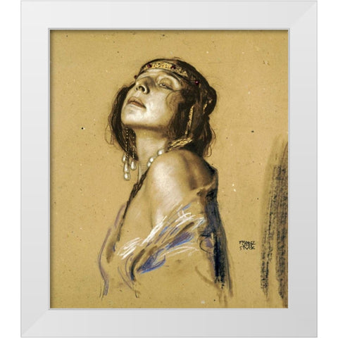 Salome White Modern Wood Framed Art Print by Von Stuck, Franz