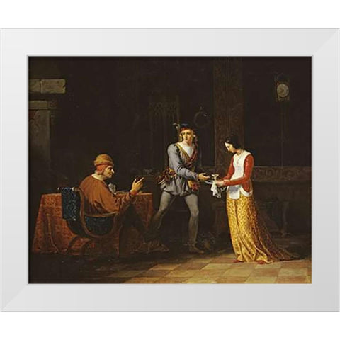 The Departing Highlander White Modern Wood Framed Art Print by Wachsmith, Ferdinand