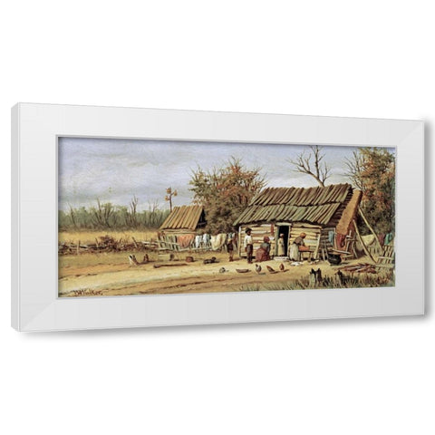 Daily Chores White Modern Wood Framed Art Print by Walker, William Aiken