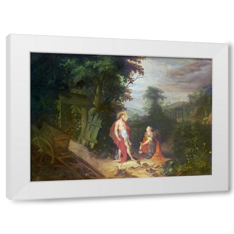 Noli Me Tangere White Modern Wood Framed Art Print by Abraham, Govaerts