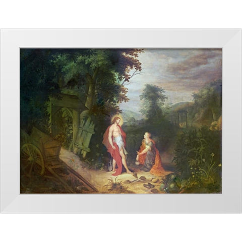 Noli Me Tangere White Modern Wood Framed Art Print by Abraham, Govaerts