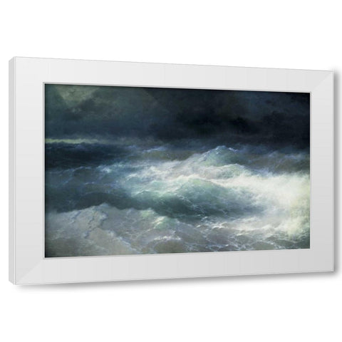 Between The Waves White Modern Wood Framed Art Print by Aivasowsky, Ivan Konstantinovich