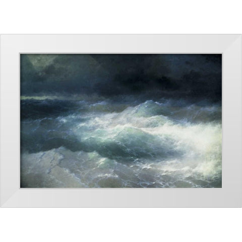 Between The Waves White Modern Wood Framed Art Print by Aivasowsky, Ivan Konstantinovich