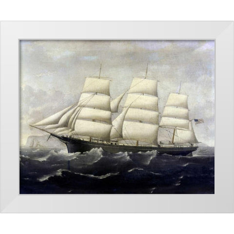 American Clippership White Modern Wood Framed Art Print by Alaster, J.S.