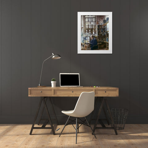 Laboratory of Thos Price White Modern Wood Framed Art Print by Alexander, Henry