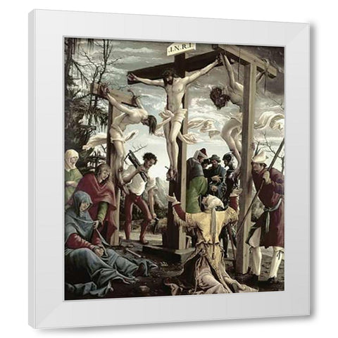 Crucifixion White Modern Wood Framed Art Print by Altdorfer, Albrecht