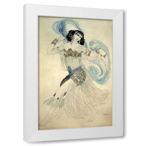 Dance of The Seven Veils - Salome White Modern Wood Framed Art Print by Bakst, Leon