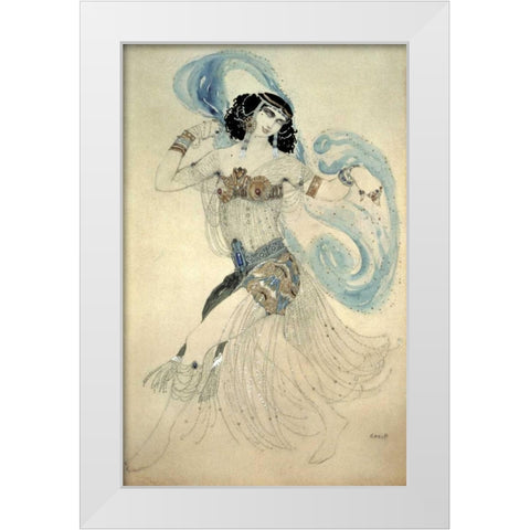 Dance of The Seven Veils - Salome White Modern Wood Framed Art Print by Bakst, Leon