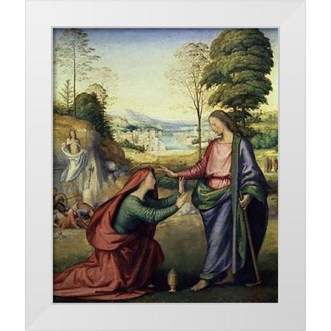 Noli Me Tangere White Modern Wood Framed Art Print by Bartolommeo, Fra