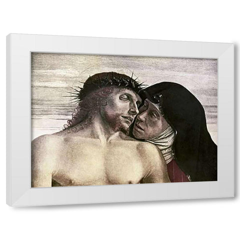 Pieta White Modern Wood Framed Art Print by Bellini, Giovanni