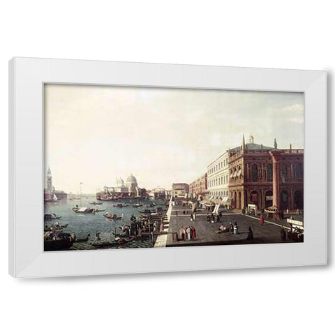 View of Molo In Venice #1 White Modern Wood Framed Art Print by Bellotto, Bernardo