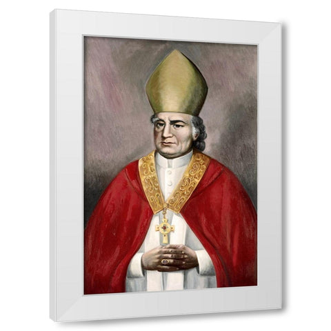 Archibishop John Carrol White Modern Wood Framed Art Print by Bianchini, Vittorio