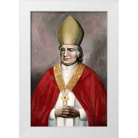 Archibishop John Carrol White Modern Wood Framed Art Print by Bianchini, Vittorio