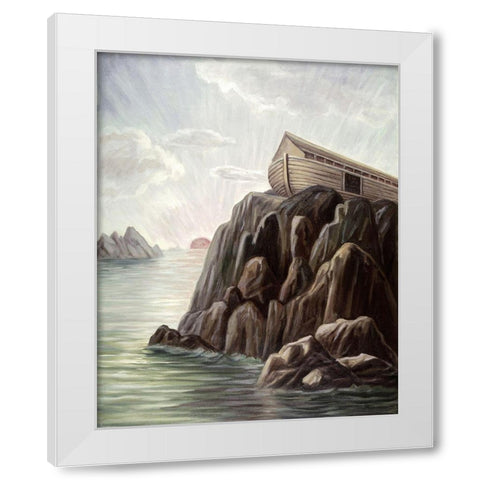 Ark at Rest Upon The Mountain of Ararat White Modern Wood Framed Art Print by Bianchini, Vittorio