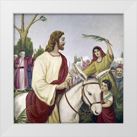 Entry Into Jerusalem White Modern Wood Framed Art Print by Bianchini, Vittorio