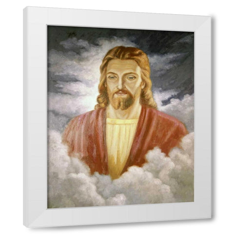 Portrait of Jesus White Modern Wood Framed Art Print by Bianchini, Vittorio