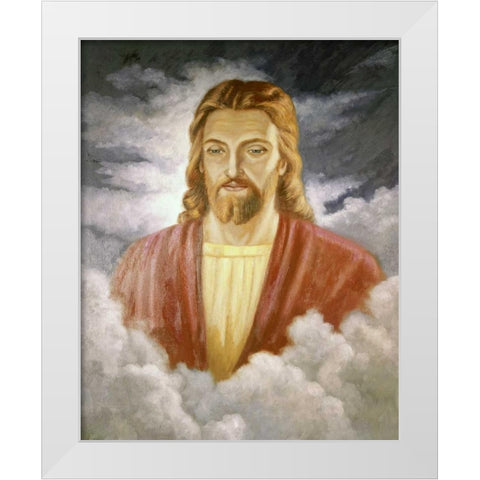 Portrait of Jesus White Modern Wood Framed Art Print by Bianchini, Vittorio
