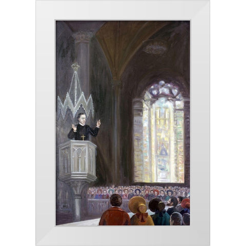Rev. Hecker and The Intellectual Revival White Modern Wood Framed Art Print by Bianchini, Vittorio