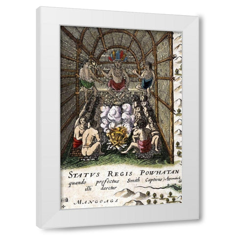 Powhatan Inset White Modern Wood Framed Art Print by Blaeu, Joan