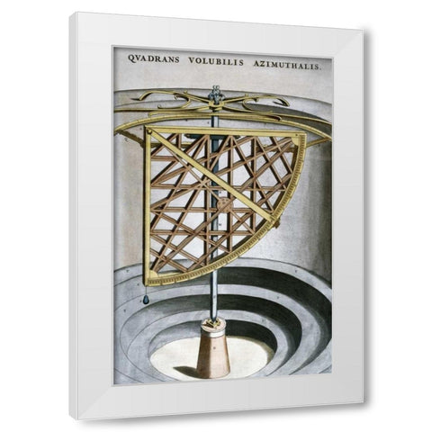 Quandrans Volubilis Azimuthalis White Modern Wood Framed Art Print by Blaeu, Joan