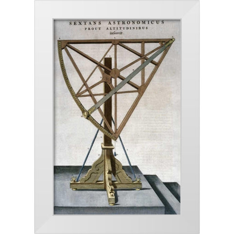 Sextant White Modern Wood Framed Art Print by Blaeu, Joan