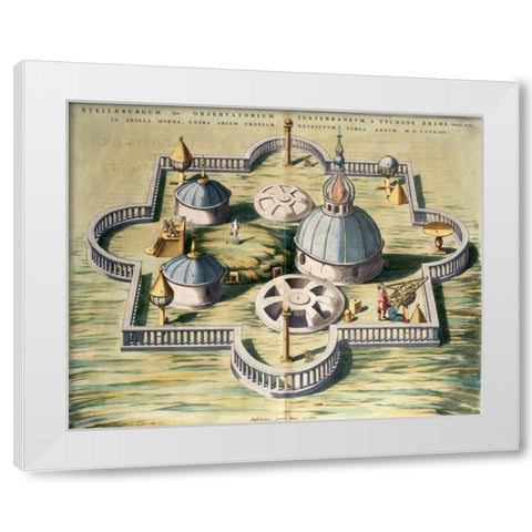 Stellebourg Observatory and Instruments White Modern Wood Framed Art Print by Blaeu, Joan