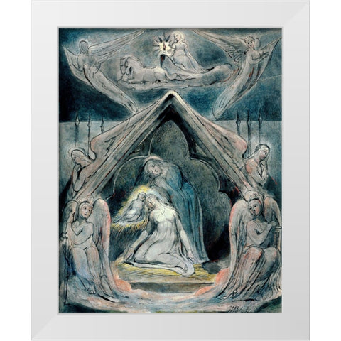 A Night of Peace White Modern Wood Framed Art Print by Blake, William