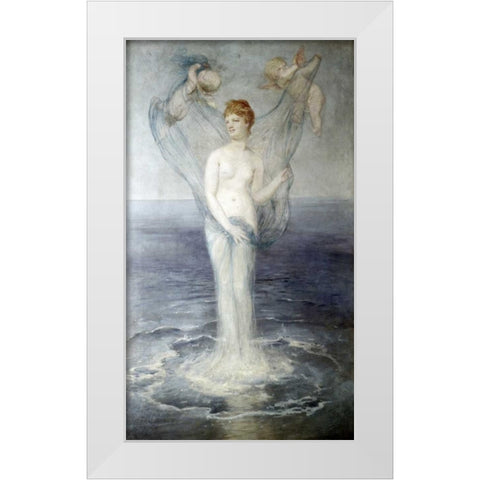 Birth of Venus White Modern Wood Framed Art Print by Bocklin, Arnold