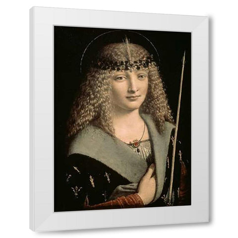 Saint Sebastian White Modern Wood Framed Art Print by Boltraffio, Giovanni Antonio