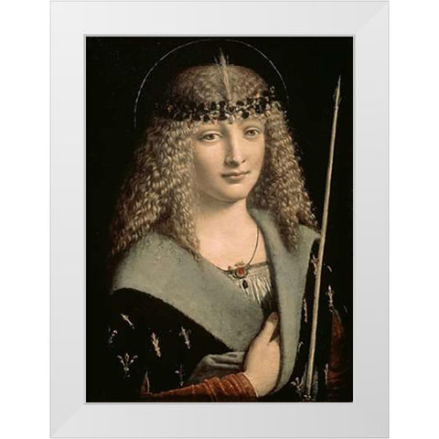 Saint Sebastian White Modern Wood Framed Art Print by Boltraffio, Giovanni Antonio