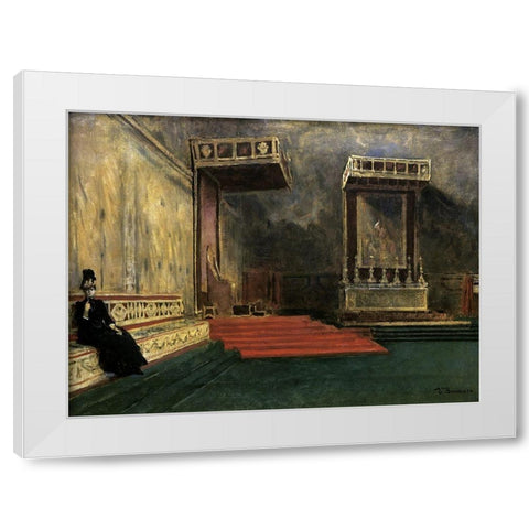 Interior of the Sistine Chapel White Modern Wood Framed Art Print by Bonnat, Leon